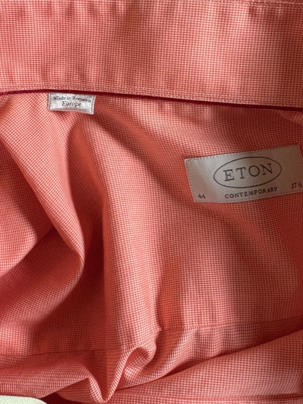 Eton Cotton Contemporary Button Up Long Sleeve Shirt - Men's Size 44/Neck 17.5 - Picture 5 of 9